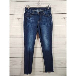 Old Navy Womens Jeans Skinny Curvy Mid-Rise Whisker Denim Stretch Dark Wash 2‎